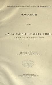 Tapa de Monograph of the central parts of the nebula of Orion (R.A. 5h 28m 24s.O, N.P.D. 95⁰29℗ʹ10℗ʺ.9, 1860.0)