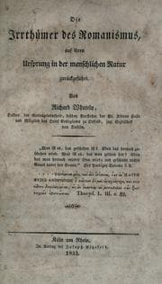 Tapa de Die Irrthümer des Romanismus, auf ihren Ursprung in der menschlichen Natur zurückgeführt