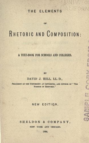 Tapa de The elements of rhetoric and composition