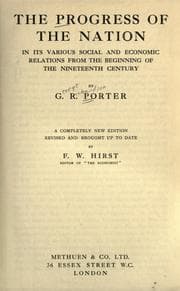 Tapa de The progress of the nation in its various social and economic relations from the beginning of the nineteenth century