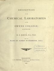 Tapa de Description of the chemical laboratories at the Owens college, Manchester
