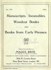 Tapa de Manuscripts, incunables, woodcut books, and books from early presses ..