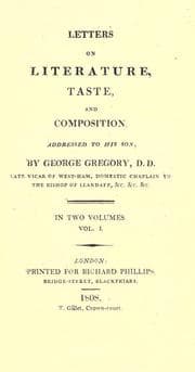 Tapa de Letters on literature, taste, and composition