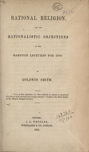Tapa de Rational religion, and the rationalistic objections of the Bampton lectures for 1858