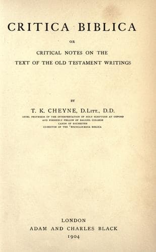 Tapa de Critica biblica
