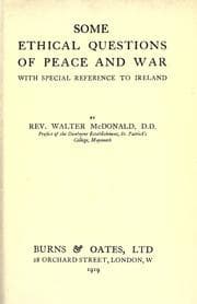 Tapa de Some ethical questions of peace and war