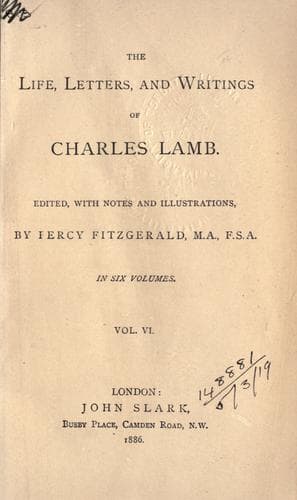 Tapa de Life, letters, and writings.
