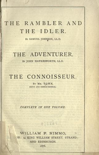 Tapa de The rambler and The idler