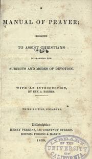 Tapa de A manual of prayer