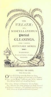 Tapa de The wreath: or, Miscellaneous poetical gleanings, including originals, from respectable sources