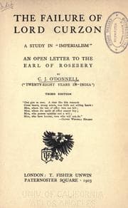 Tapa de The failure of Lord Curzon