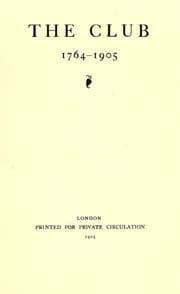 Tapa de The Club, 1764-1905