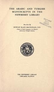 Tapa de The Arabic and Turkish manuscripts in the Newberry library