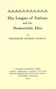 Tapa de The league of nations and the democratic idea