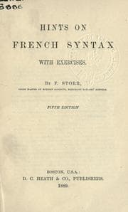 Tapa de Hints on French syntax