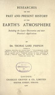 Tapa de Researches on the past and present history of the earth's atmosphere