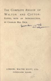 Tapa de The complete angler of Walton and Cotton
