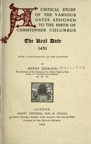 Tapa de A critical study of the various dates assigned to the birth of Christopher Columbus