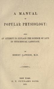 Tapa de A manual of popular physiology