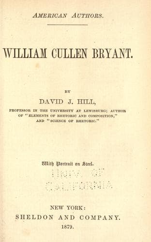 Tapa de William Cullen Bryant