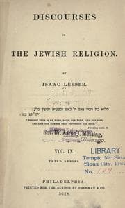 Tapa de Discourses on the Jewish religion