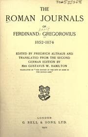 Tapa de The Roman journals of Ferdinand Gregorovius, 1852-1874