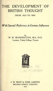 Tapa de The development of British thought from 1820 to 1890