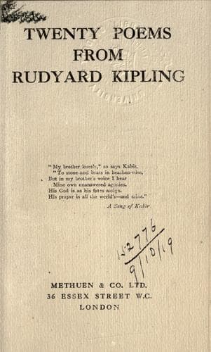 Tapa de Twenty poems from Rudyard Kipling.
