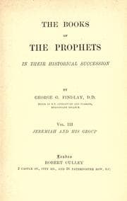 Tapa de The books of the prophets in their historical succession