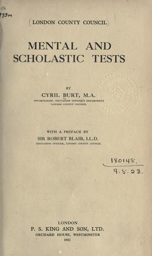 Tapa de Mental and scholastic tests