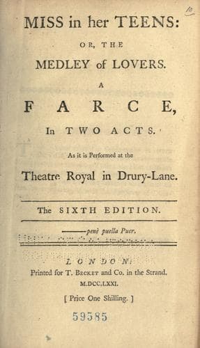 Tapa de Garrick's dramatic works. Volume 3
