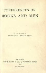 Tapa de Conferences on books and men