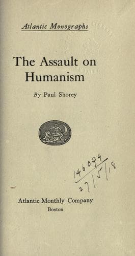 Tapa de The assault on humanism