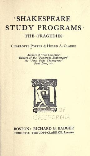 Tapa de Shakespeare study programs
