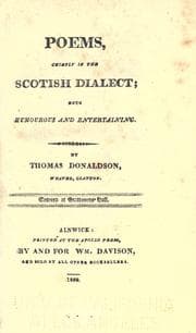 Tapa de Poems, chiefly in the Scottish dialect