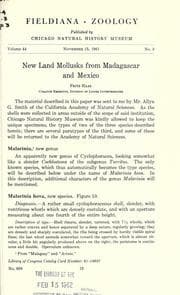 Tapa de New land mollusks from Madagascar and Mexico