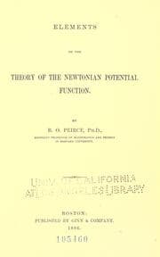 Tapa de Elements of the theory of the Newtonian potential function