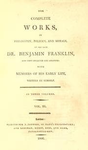 Tapa de The complete works in philosophy, politics, and morals, of the late Dr. Benjamin Franklin
