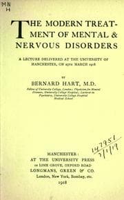 Tapa de The modern treatment of mental and nervous disorders