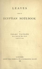 Tapa de Leaves from an Egyptian Note-book