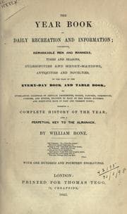 Tapa de The year book of daily recreation and information, concerning remarkable men and manners, times and seasons, solemnities and merry-makings, antiquities and novelties