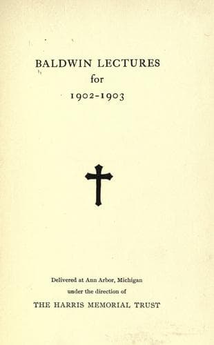 Tapa de Baldwin lectures for 1902-1903