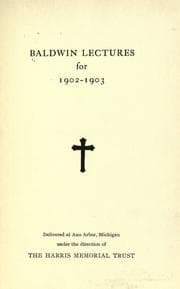 Tapa de Baldwin lectures for 1902-1903