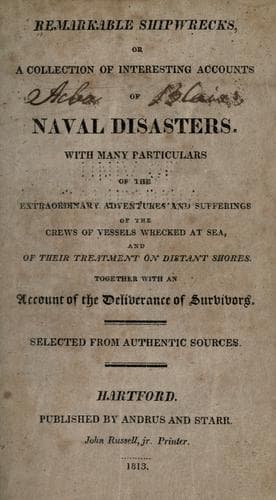 Tapa de Remarkable shipwrecks