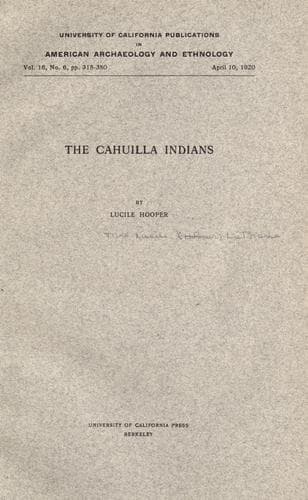 Tapa de The Cahuilla Indians