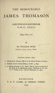 Tapa de The Honourable James Thomason, Lieutenant-Governor N.-W. P., India, 1843-1853 A.D