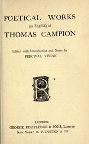 Tapa de Poetical works in English of Thomas Campion