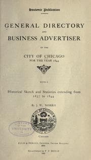 Tapa de General directory and business advertiser of the city of Chicago for the year 1844