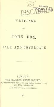 Tapa de Writings of John Fox, Bale, and Coverdale