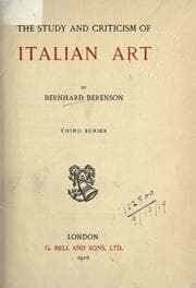 Tapa de The study and criticism of Italian art